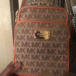 Michael Kors Brown and Orange Crossbody Bag